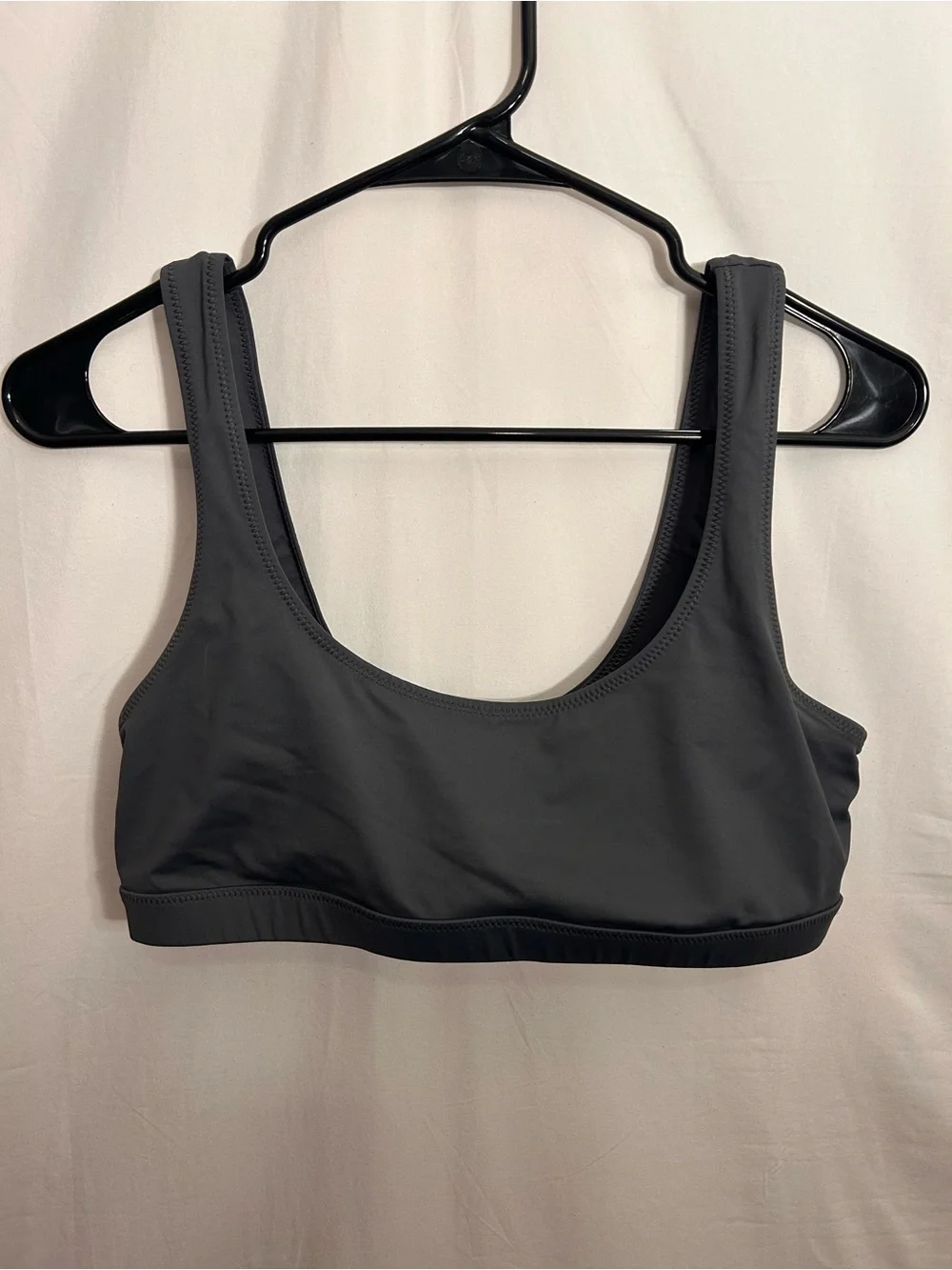 SKIMS Scoop Neck Bikini Top in Charcoal